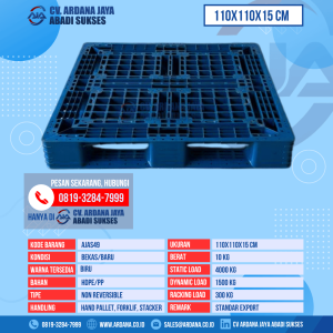 Pallet Plastik Bekas & Baru Ukuran 110x110x15 cm - AJAS49 - Biru