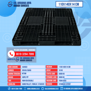 Pallet Plastik Bekas & Baru Ukuran 110x140x14 cm - AJAS63 - Hitam